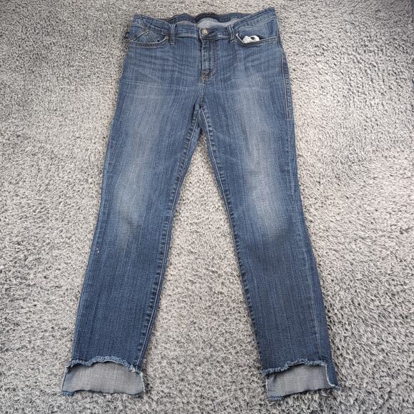 Rock & Republic Jeans Women 14 Blue Straight Leg Distressed Mid Rise Stretch - Picture 3 of 10